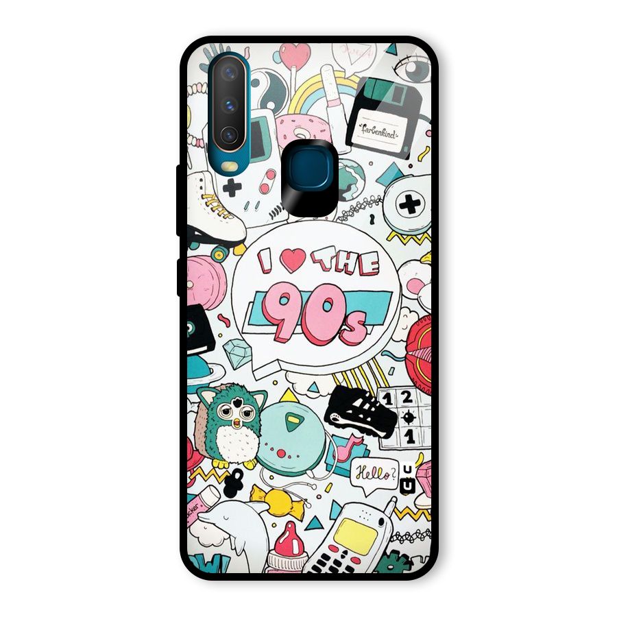 Heart 90s Glass Back Case for Vivo U10
