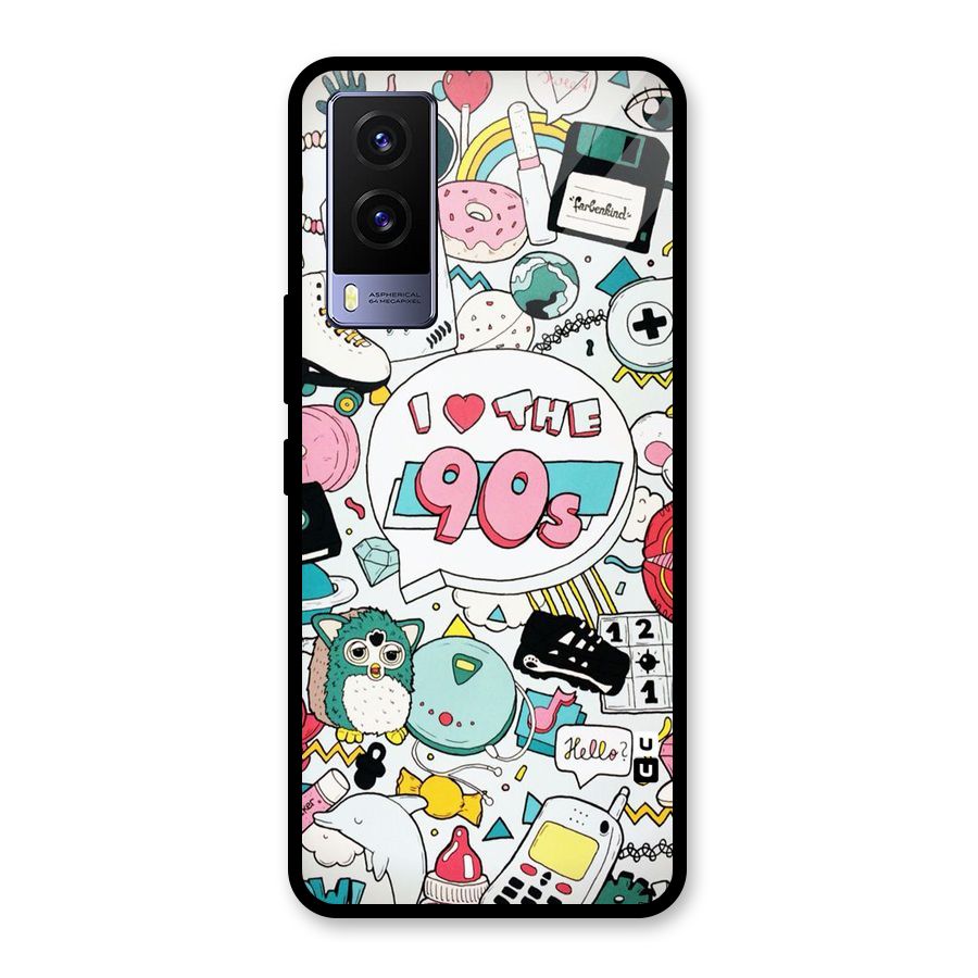 Heart 90s Glass Back Case for Vivo V21e 5G