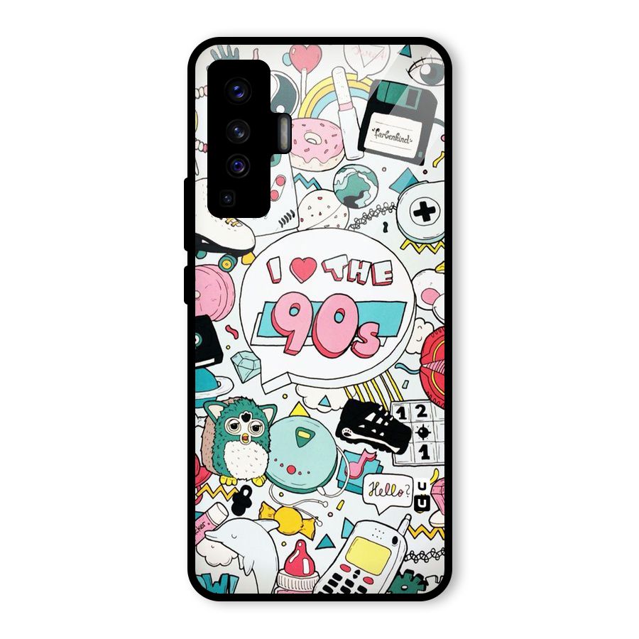 Heart 90s Glass Back Case for Vivo X50