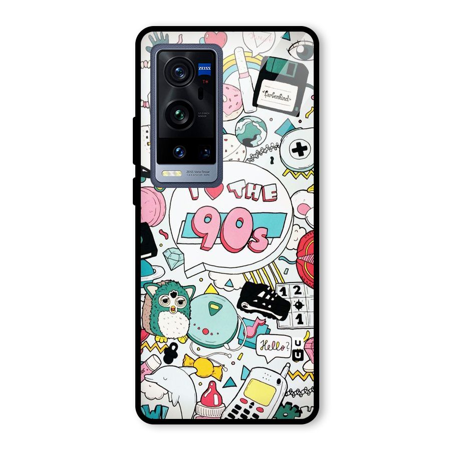 Heart 90s Glass Back Case for Vivo X60 Pro Plus