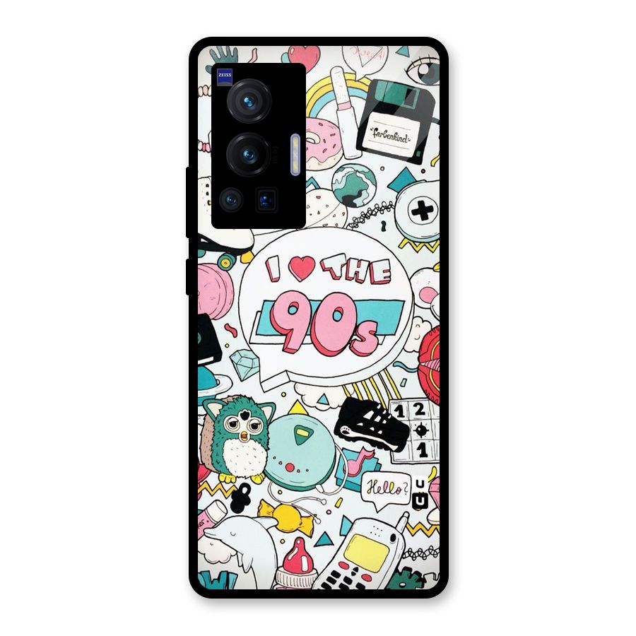 Heart 90s Glass Back Case for Vivo X70 Pro