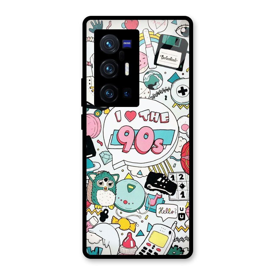 Heart 90s Glass Back Case for Vivo X70 Pro Plus