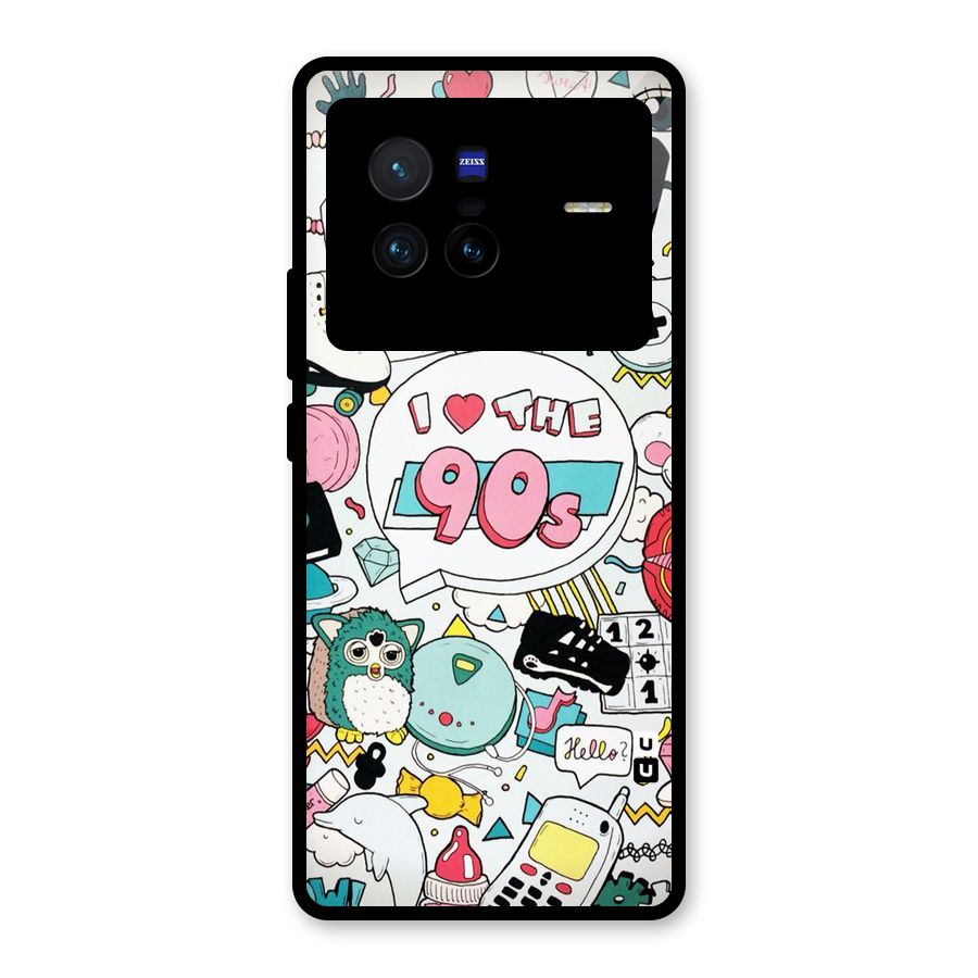Heart 90s Glass Back Case for Vivo X80