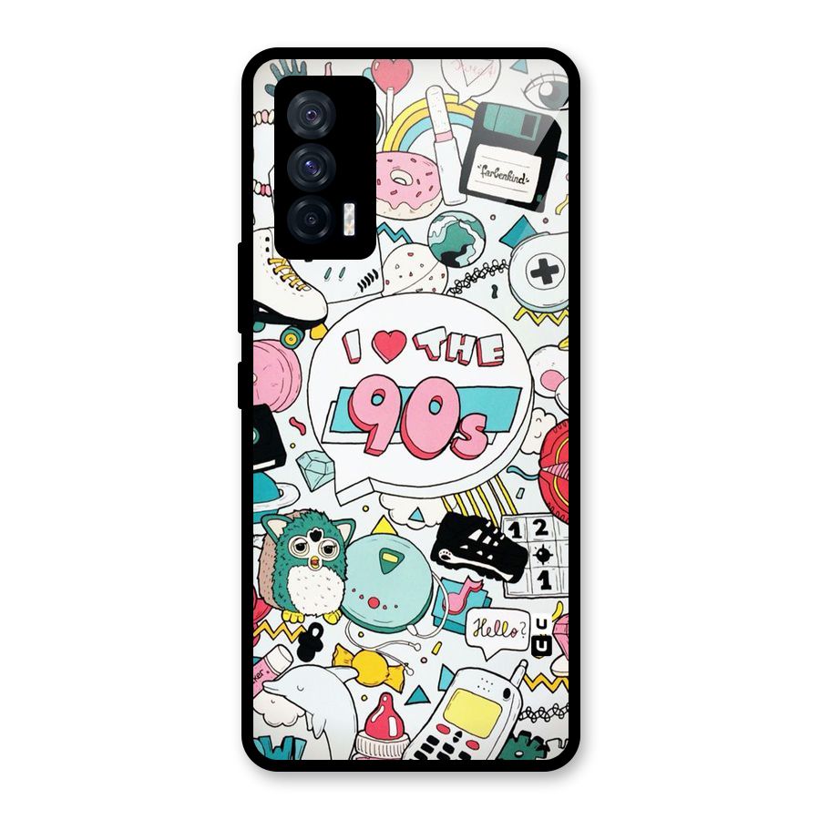 Heart 90s Glass Back Case for Vivo iQOO 7 5G