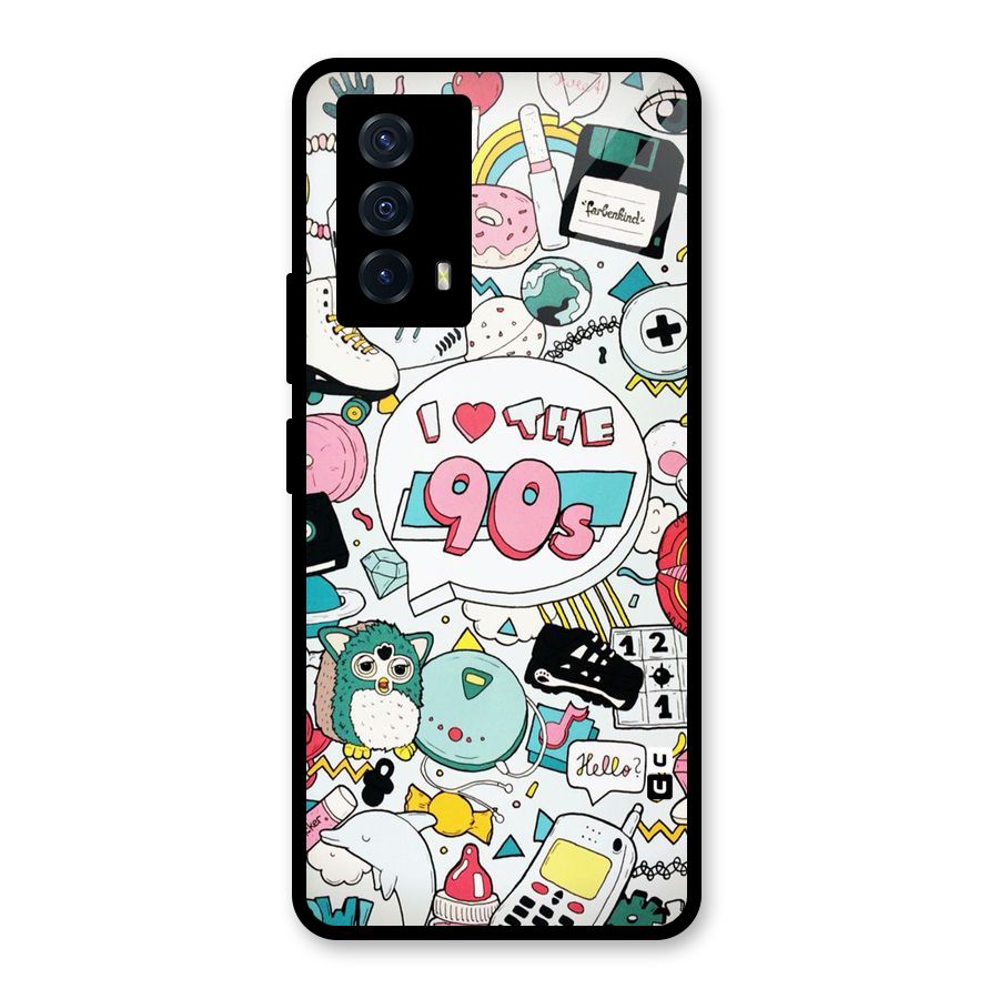 Heart 90s Glass Back Case for Vivo iQOO Z5