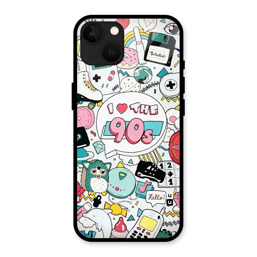 Heart 90s Glass Back Case for iPhone 13