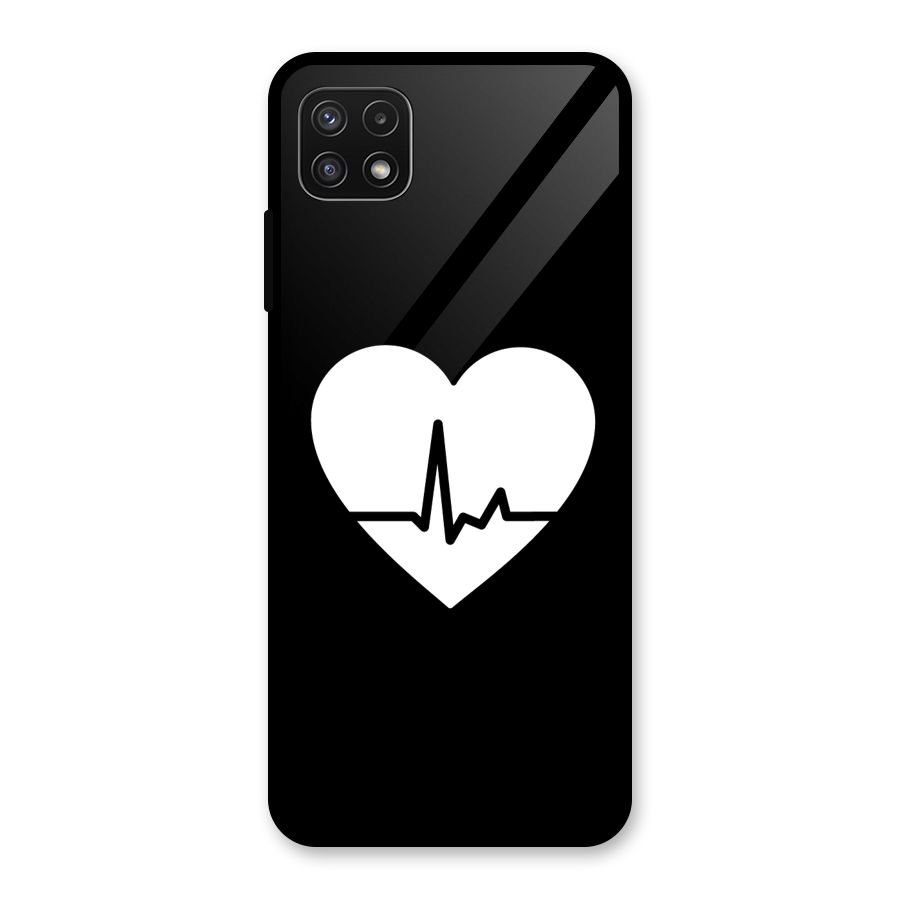 Heart Beat Glass Back Case for Galaxy A22 5G