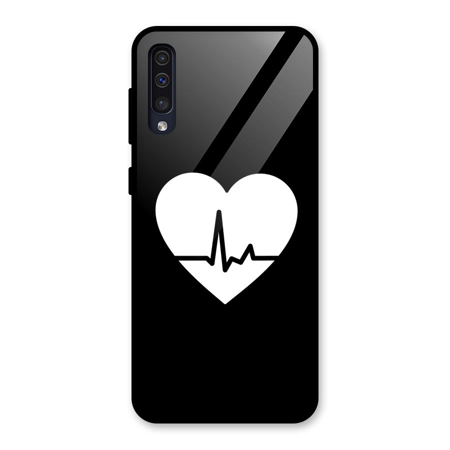 Heart Beat Glass Back Case for Galaxy A50