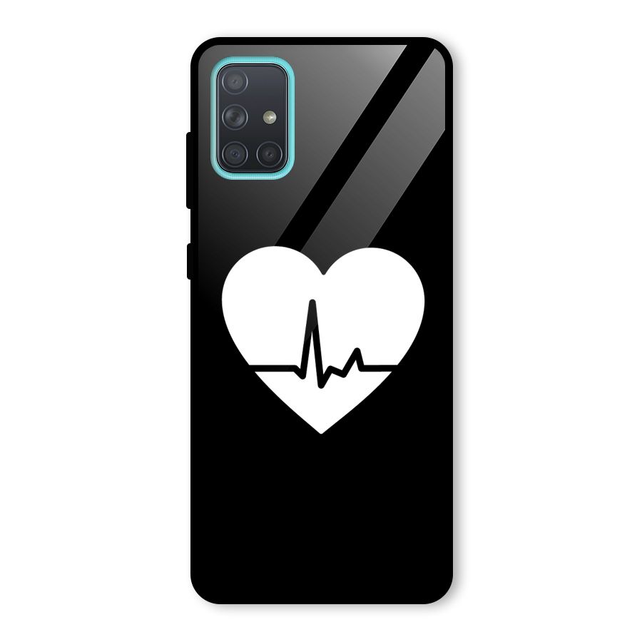 Heart Beat Glass Back Case for Galaxy A71