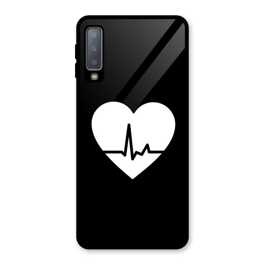 Heart Beat Glass Back Case for Galaxy A7 (2018)