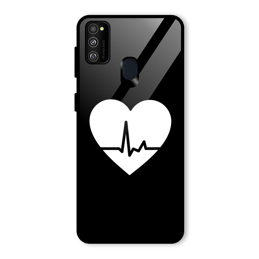 Heart Beat Glass Back Case for Galaxy M30s