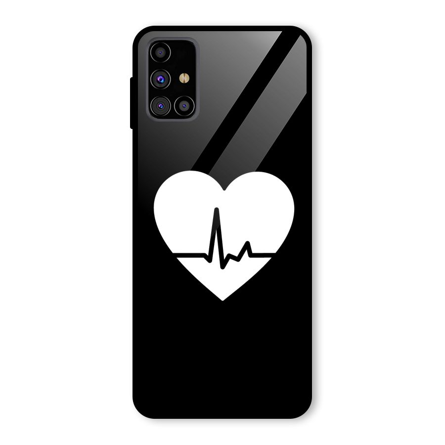 Heart Beat Glass Back Case for Galaxy M31s