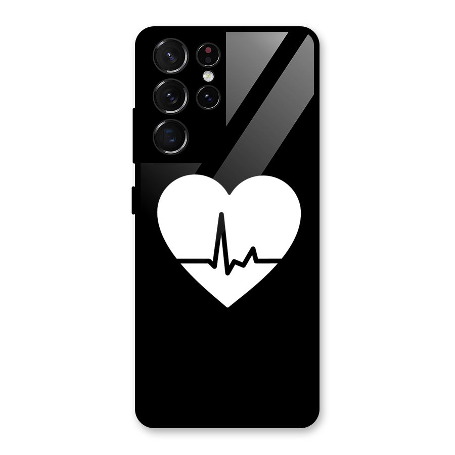 Heart Beat Glass Back Case for Galaxy S21 Ultra 5G