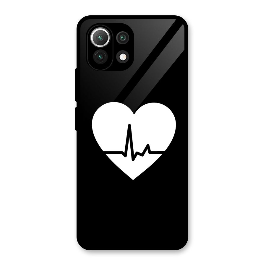 Heart Beat Glass Back Case for Mi 11 Lite