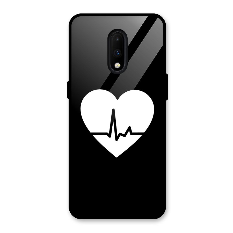Heart Beat Glass Back Case for OnePlus 7