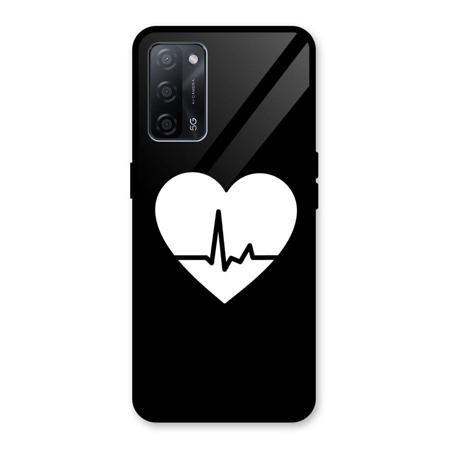 Heart Beat Glass Back Case for Oppo A53s 5G