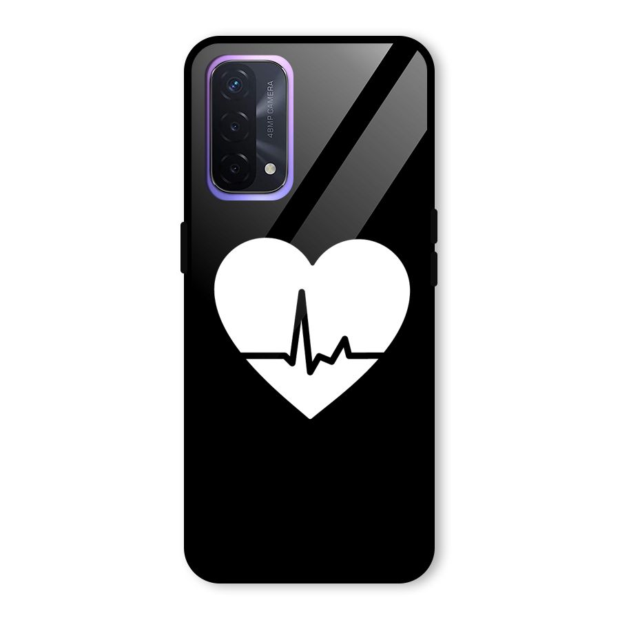 Heart Beat Glass Back Case for Oppo A74 5G