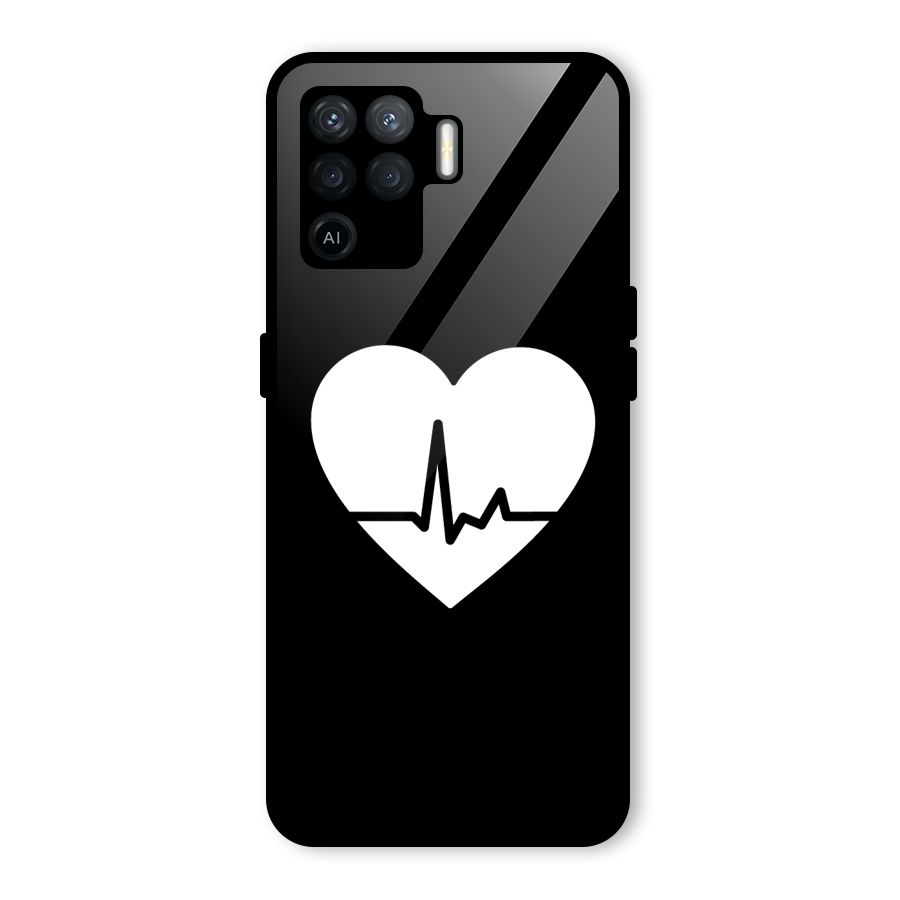 Heart Beat Glass Back Case for Oppo F19 Pro