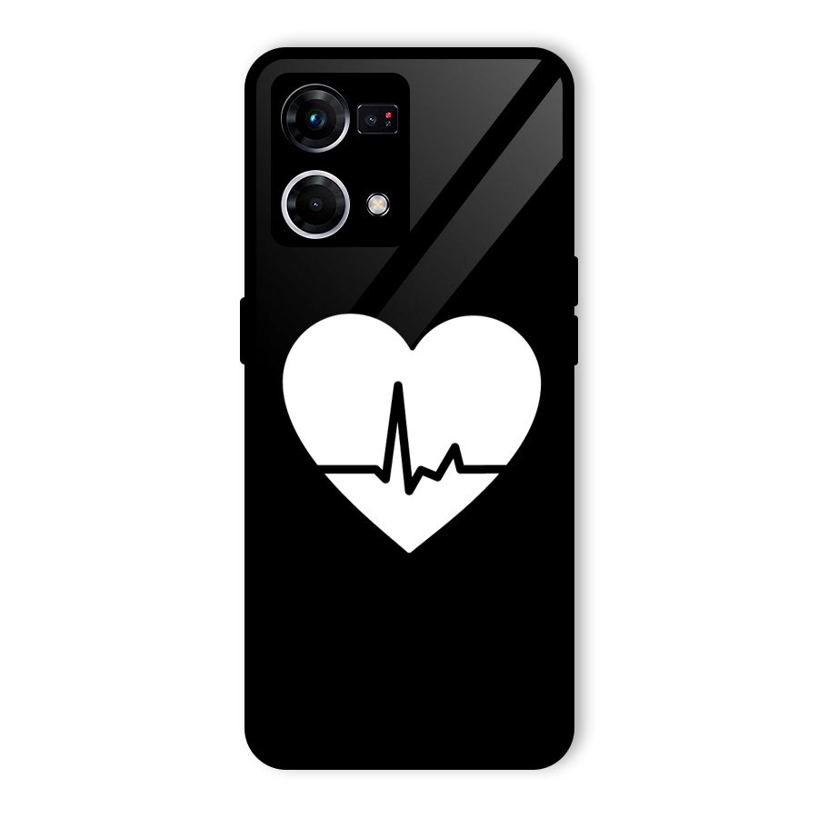 Heart Beat Glass Back Case for Oppo F21 Pro 4G