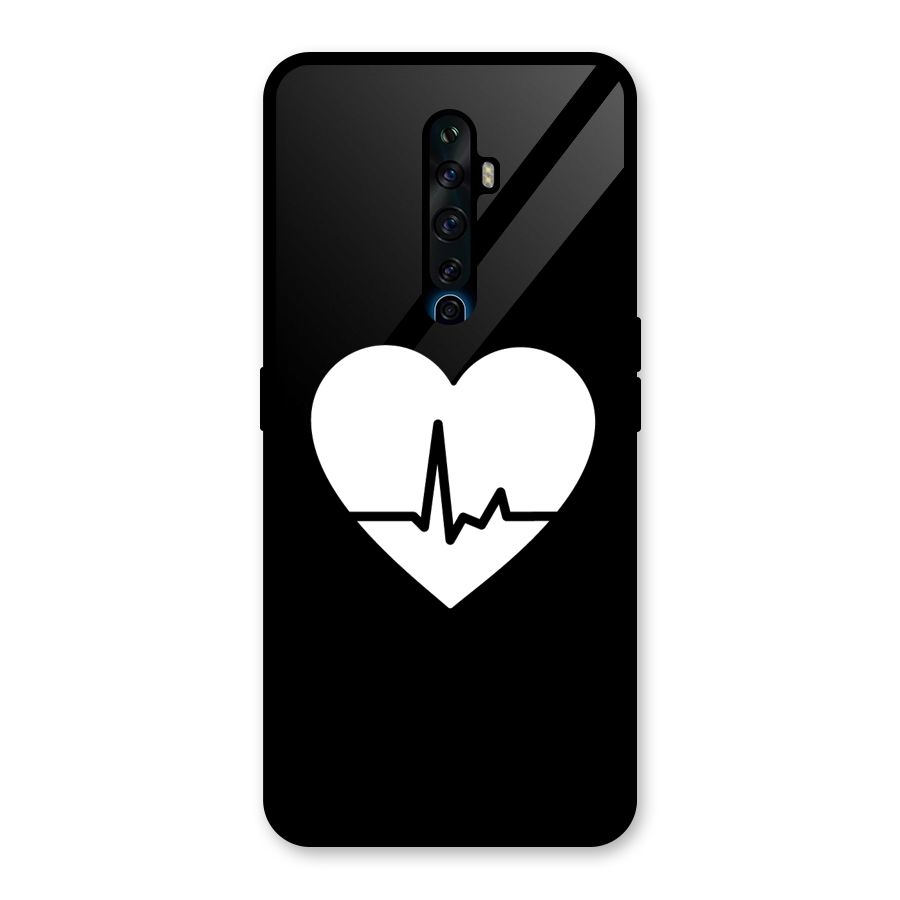Heart Beat Glass Back Case for Oppo Reno2 F
