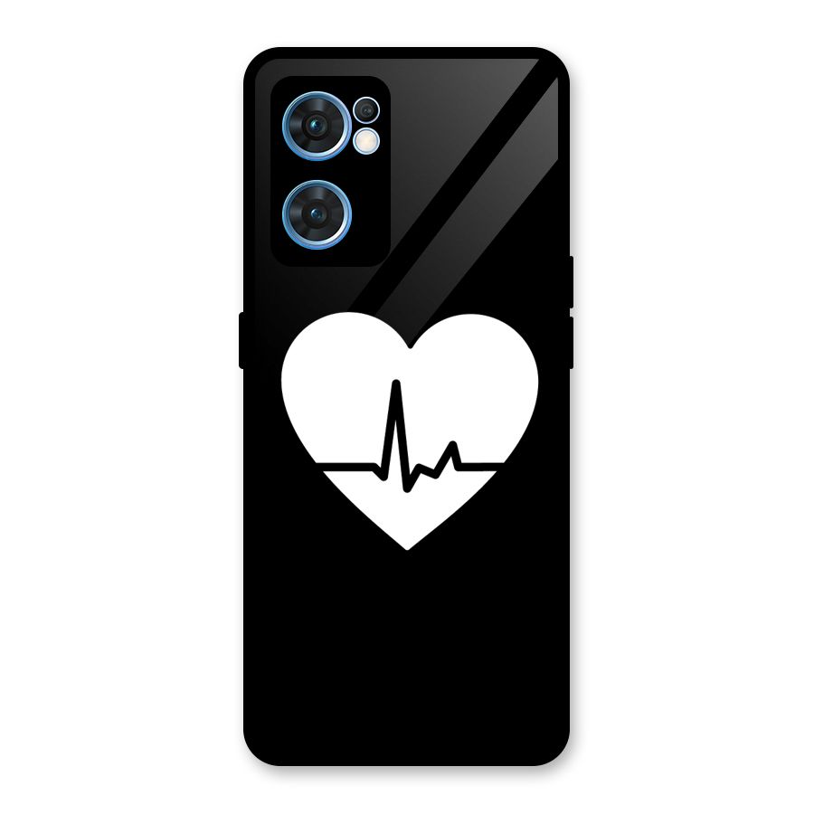 Heart Beat Glass Back Case for Oppo Reno7 5G