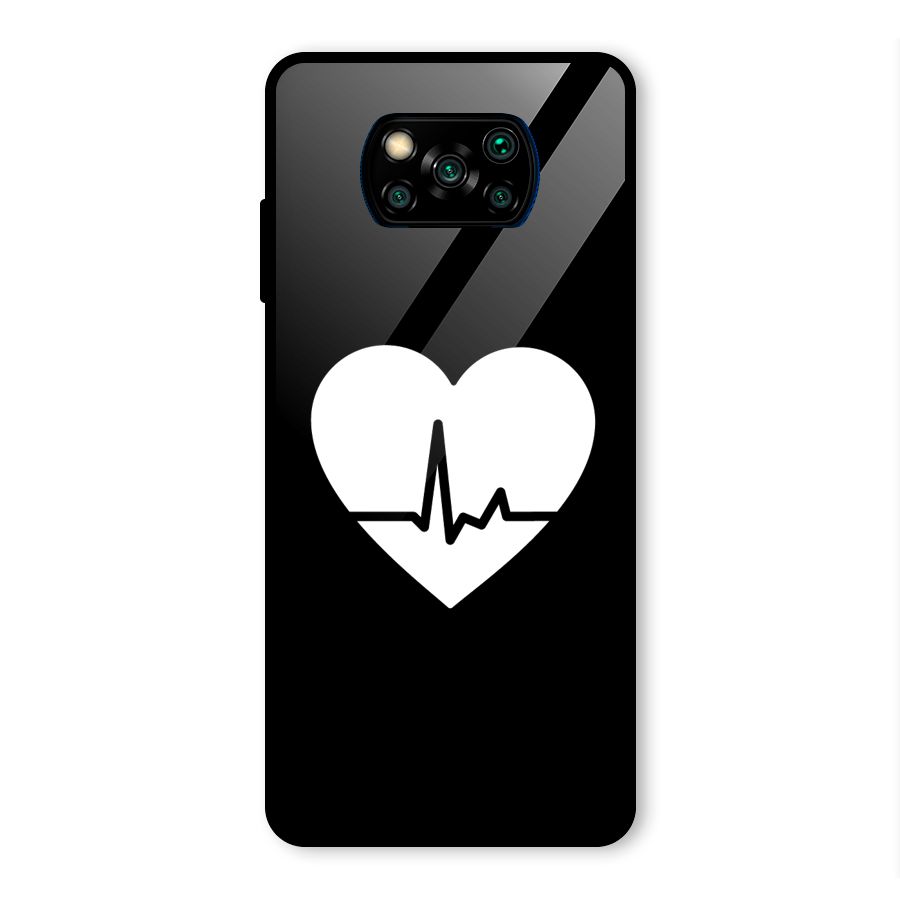 Heart Beat Glass Back Case for Poco X3 Pro
