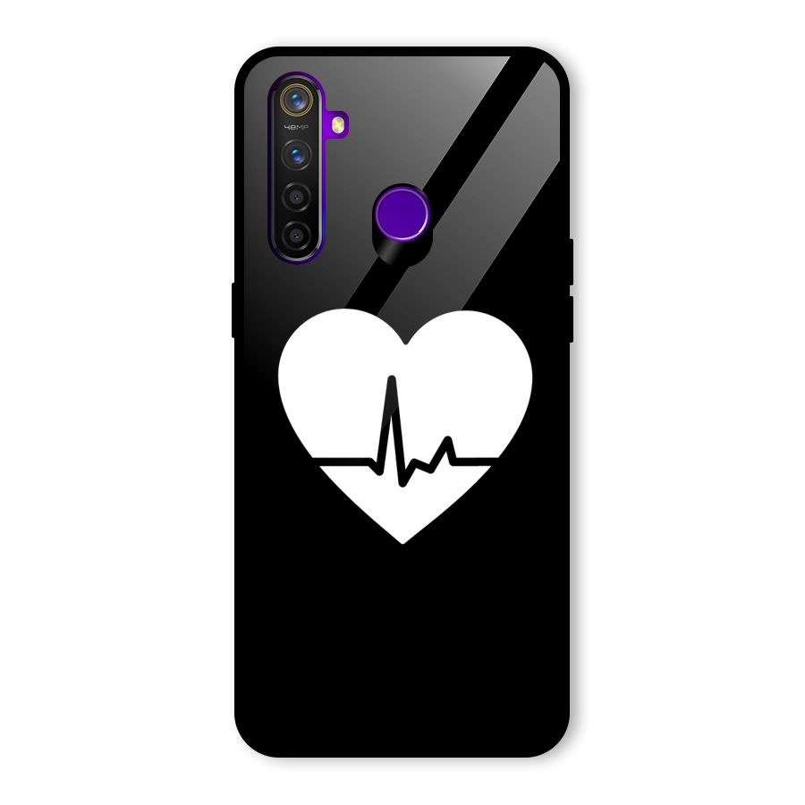 Heart Beat Glass Back Case for Realme 5 Pro