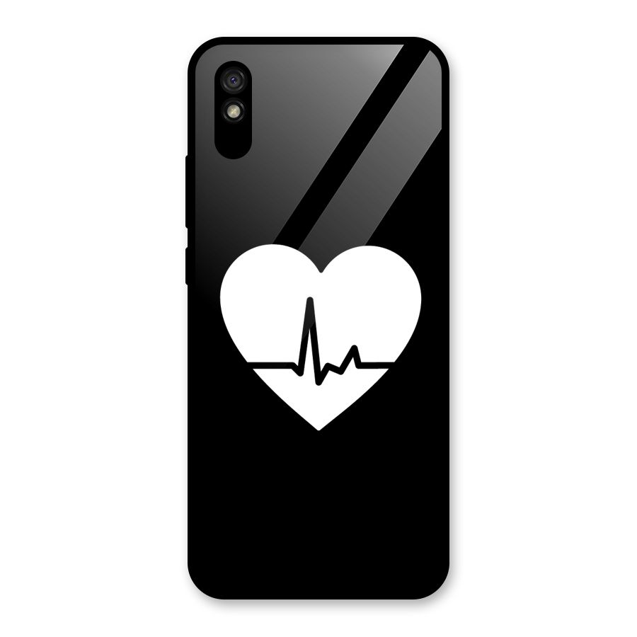 Heart Beat Glass Back Case for Redmi 9i