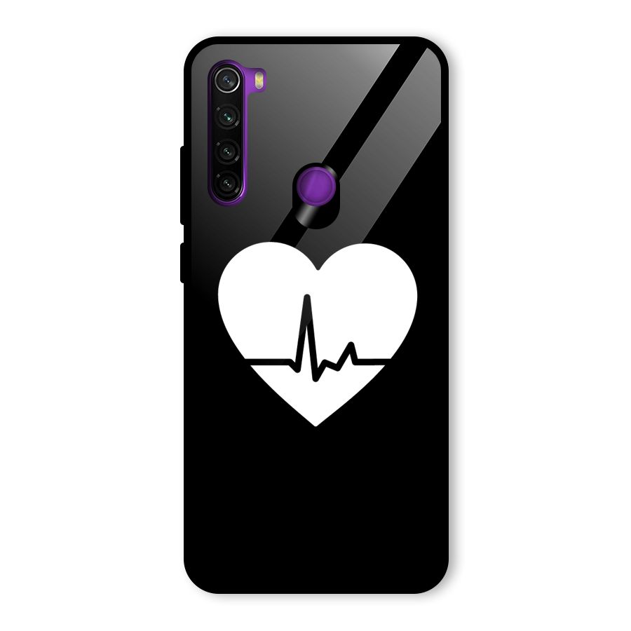 Heart Beat Glass Back Case for Redmi Note 8