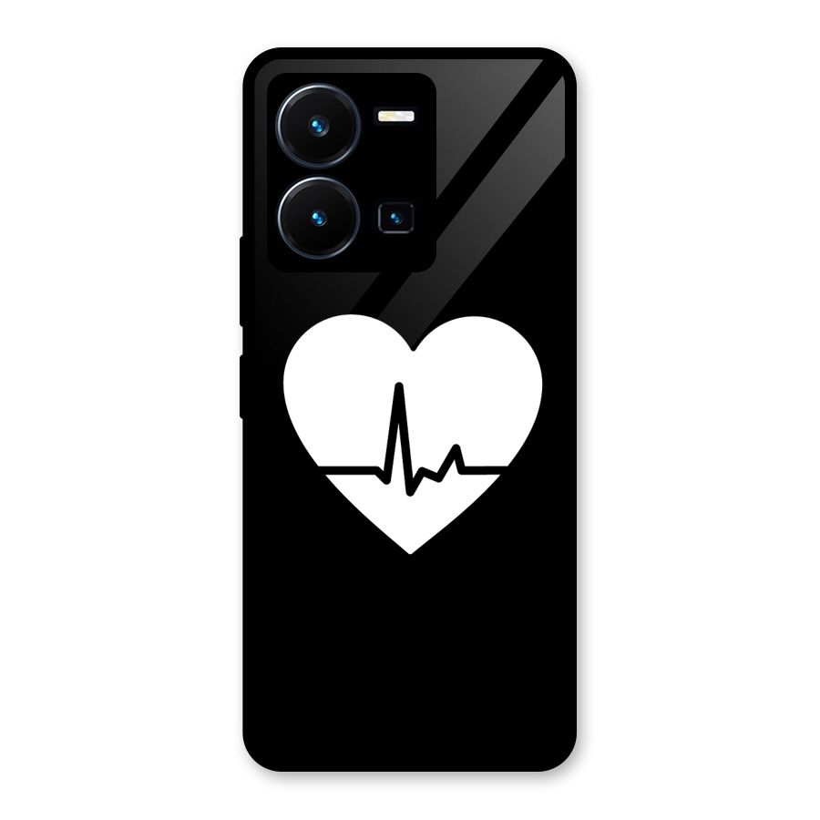 Heart Beat Glass Back Case for Vivo Y35