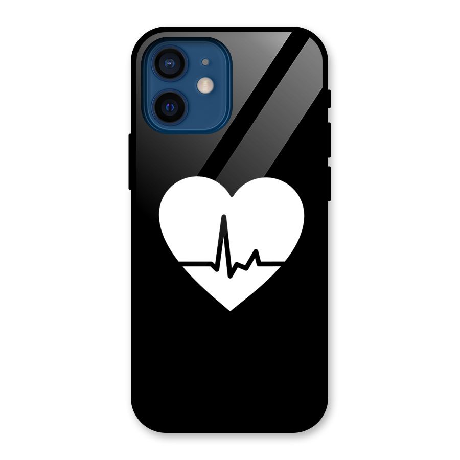 Heart Beat Glass Back Case for iPhone 12 Mini