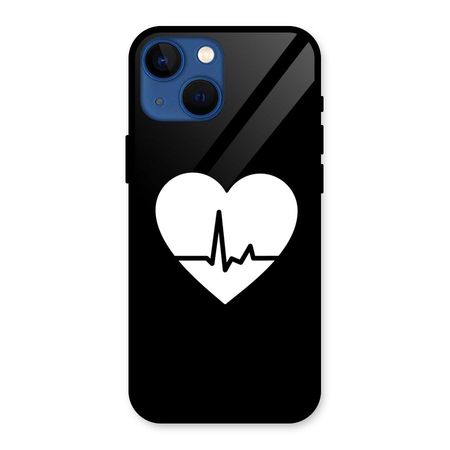Heart Beat Glass Back Case for iPhone 13 Mini