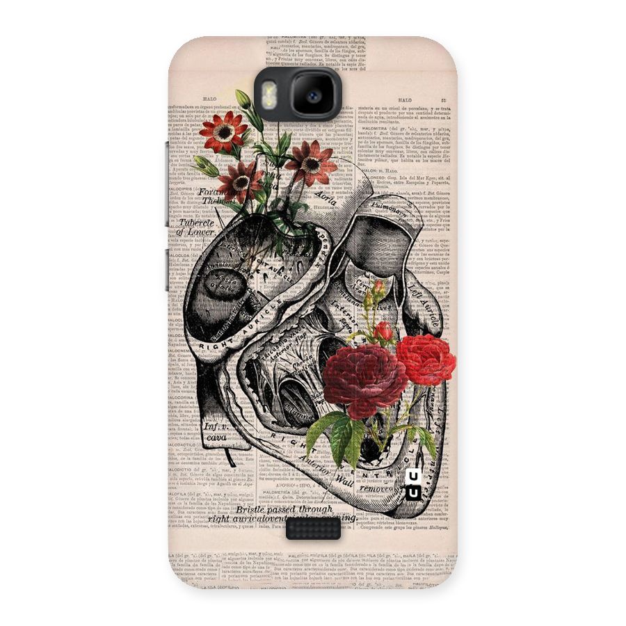 Heart Newspaper Back Case for Honor Bee
