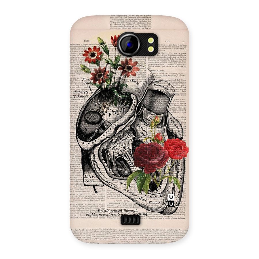 Heart Newspaper Back Case for Micromax Canvas 2 A110
