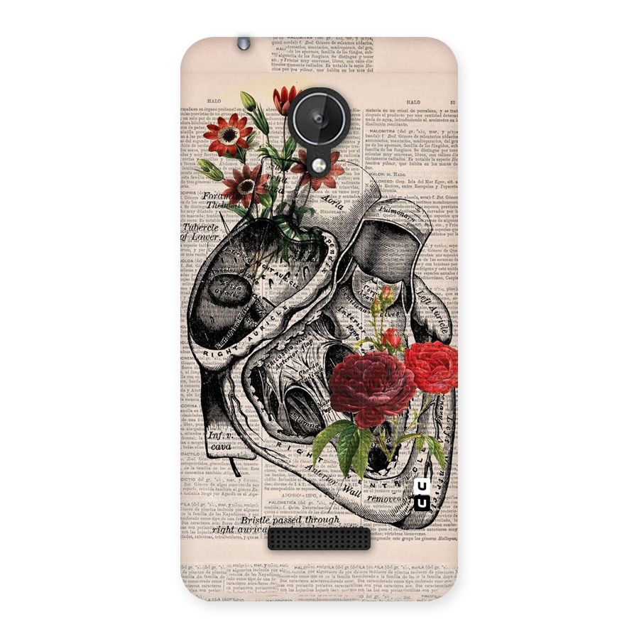 Heart Newspaper Back Case for Micromax Canvas Spark Q380