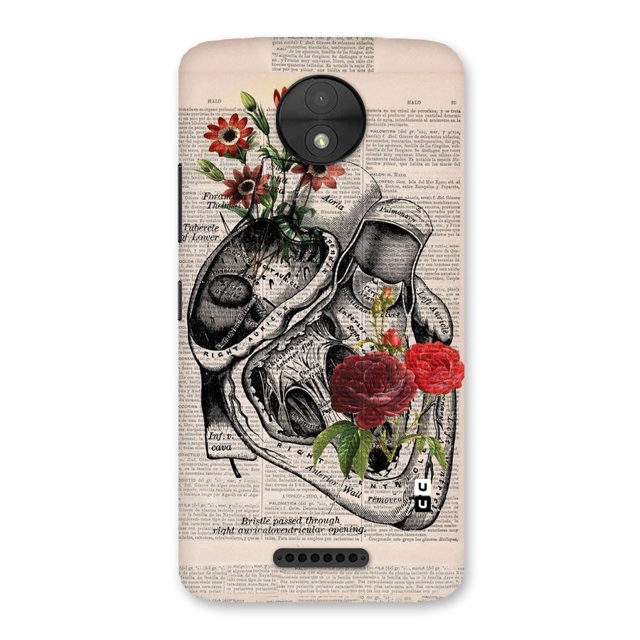 Heart Newspaper Back Case for Moto C