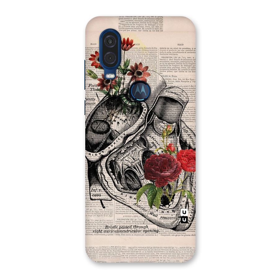 Heart Newspaper Back Case for Motorola One Vision