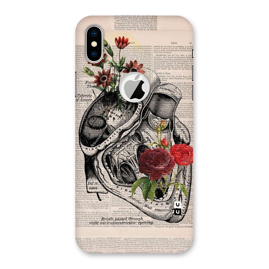 Heart Newspaper Back Case for iPhone XS Logo Cut