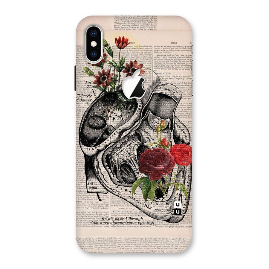 Heart Newspaper Back Case for iPhone XS Max Apple Cut
