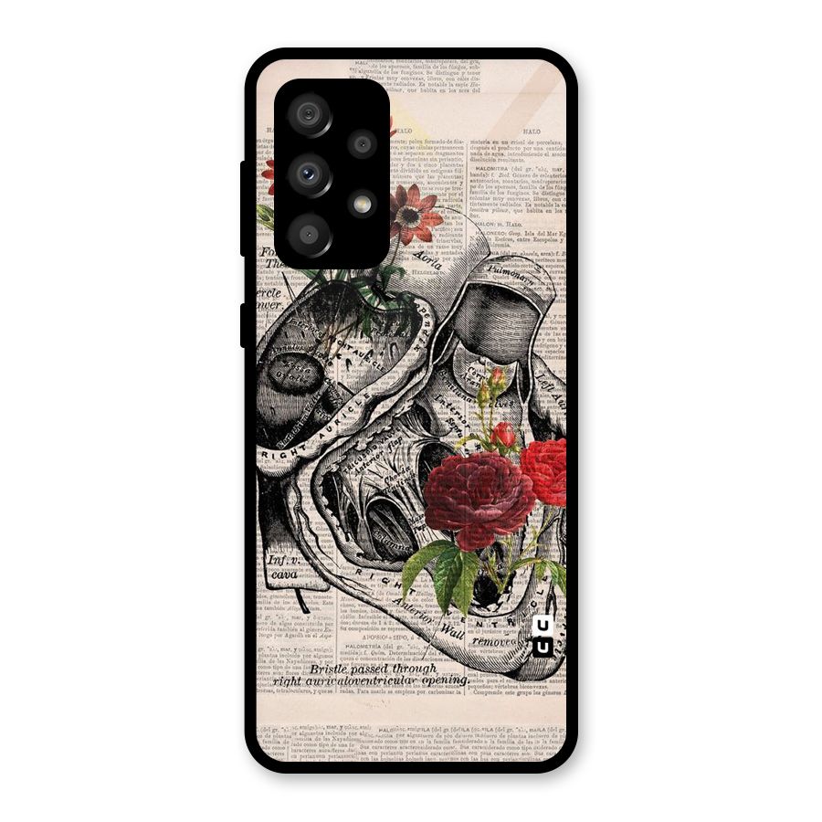 Heart Newspaper Glass Back Case for Galaxy A32