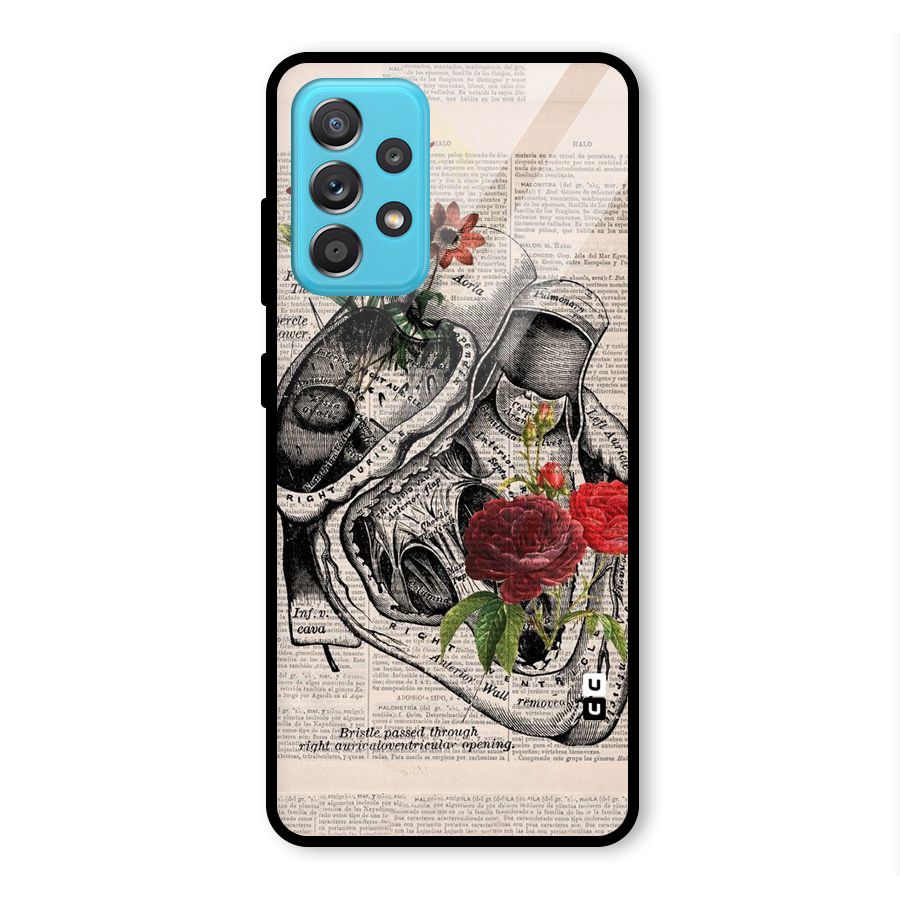 Heart Newspaper Glass Back Case for Galaxy A52