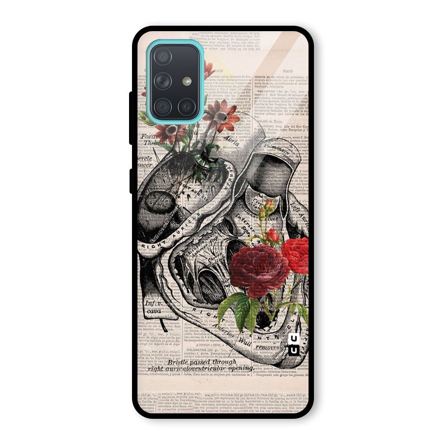 Heart Newspaper Glass Back Case for Galaxy A71