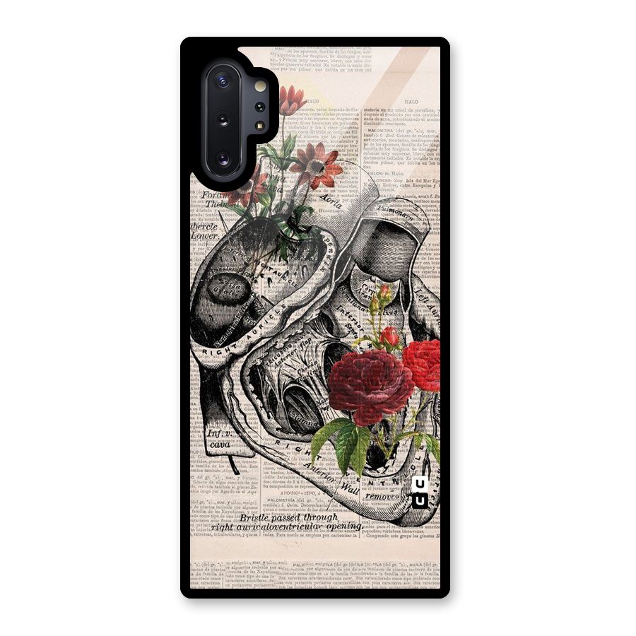 Heart Newspaper Glass Back Case for Galaxy Note 10 Plus