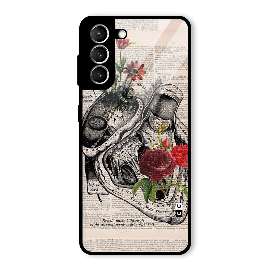 Heart Newspaper Glass Back Case for Galaxy S21 5G