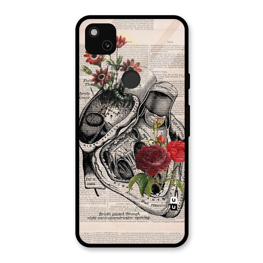 Heart Newspaper Glass Back Case for Google Pixel 4a