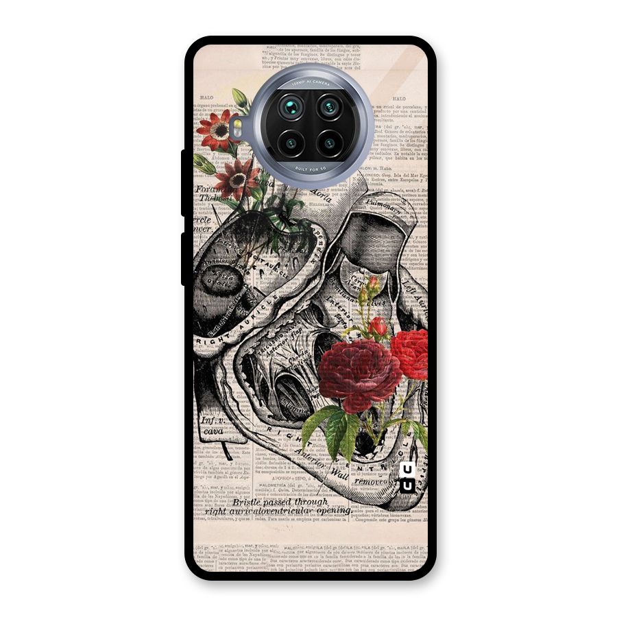 Heart Newspaper Glass Back Case for Mi 10i