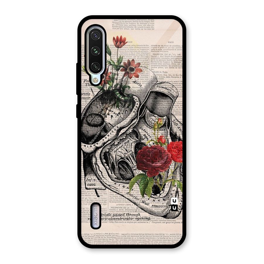 Heart Newspaper Glass Back Case for Mi A3