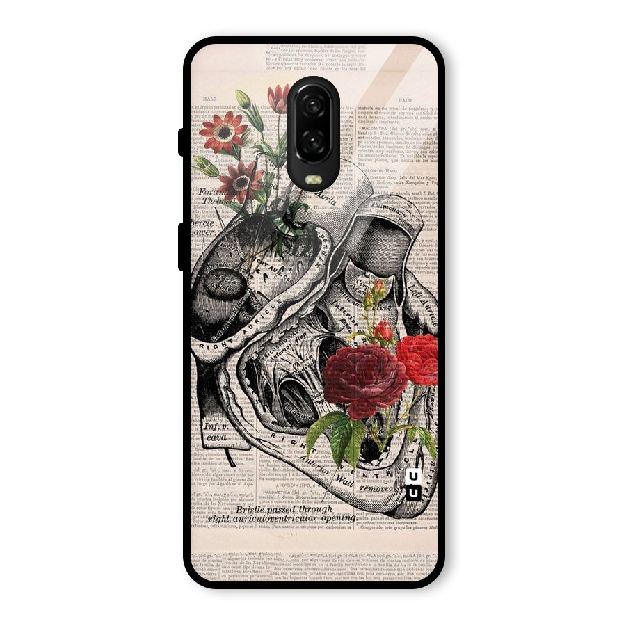 Heart Newspaper Glass Back Case for OnePlus 6T