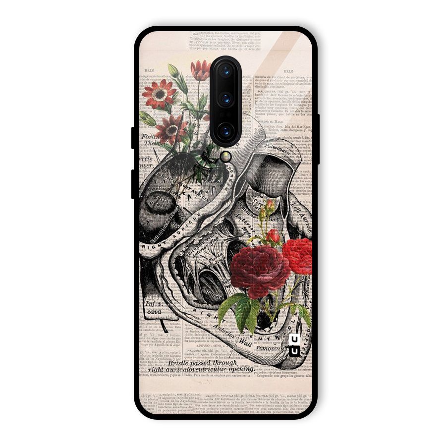 Heart Newspaper Glass Back Case for OnePlus 7 Pro