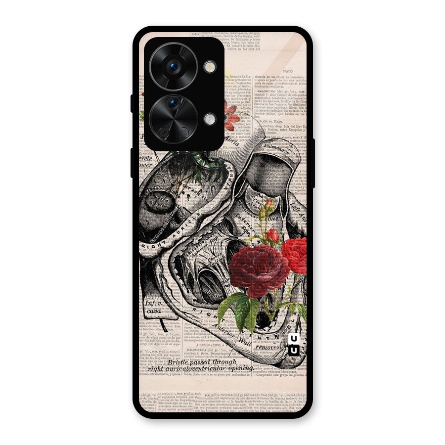 Heart Newspaper Glass Back Case for OnePlus Nord 2T